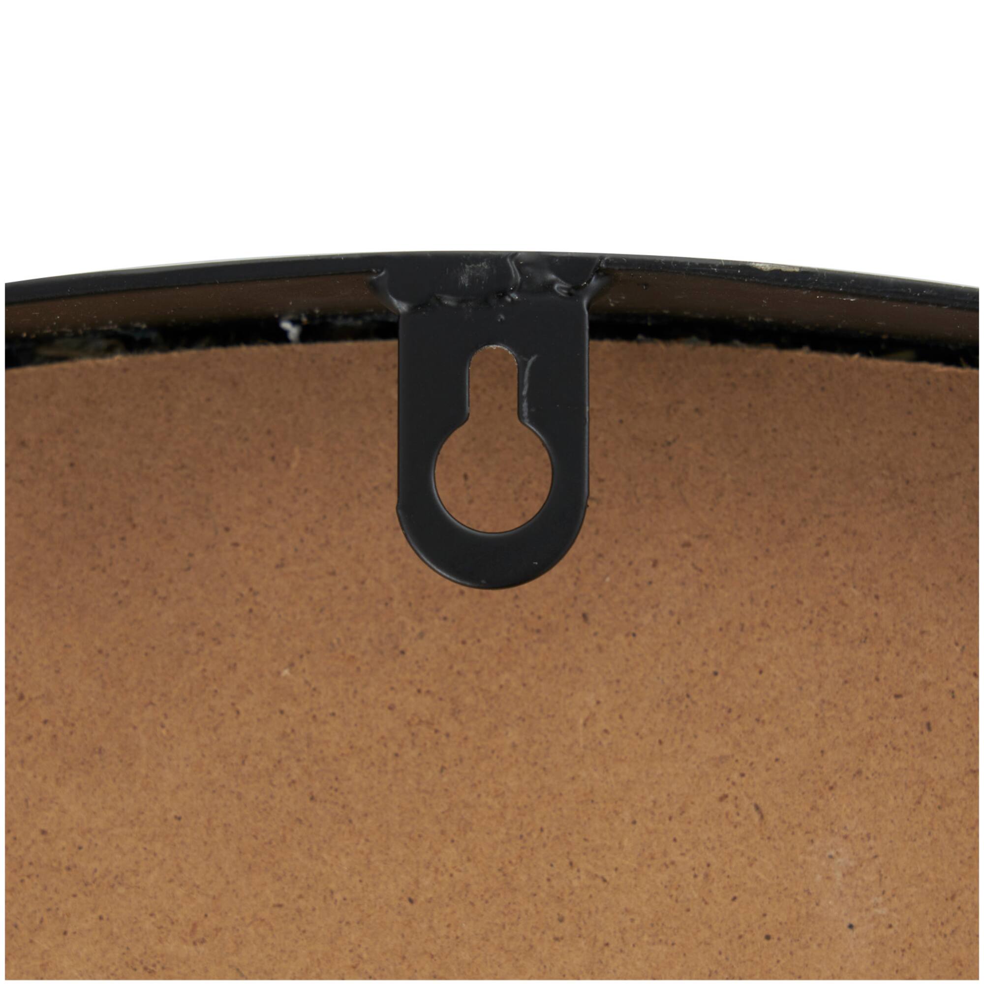 28" Light Brown Wall Clock with Black Metal Frame